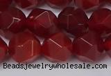 CNG6024 15.5 inches 12mm faceted nuggets red agate beads