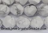 CNG6033 15.5 inches 12mm faceted nuggets white howlite beads