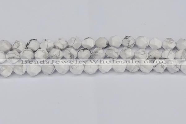 CNG6033 15.5 inches 12mm faceted nuggets white howlite beads