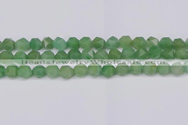 CNG6034 15.5 inches 12mm faceted nuggets green aventurine beads