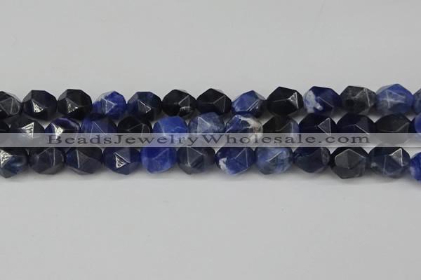 CNG6037 15.5 inches 12mm faceted nuggets sodalite gemstone beads