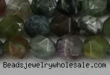 CNG6083 15.5 inches 8mm faceted nuggets moss agate beads