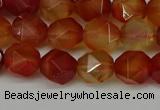 CNG6087 15.5 inches 8mm faceted nuggets red agate beads