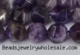 CNG6094 15.5 inches 8mm faceted nuggets dogtooth amethyst beads