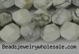 CNG6098 15.5 inches 8mm faceted nuggets white howlite beads