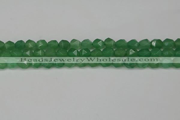 CNG6101 15.5 inches 8mm faceted nuggets green aventurine beads