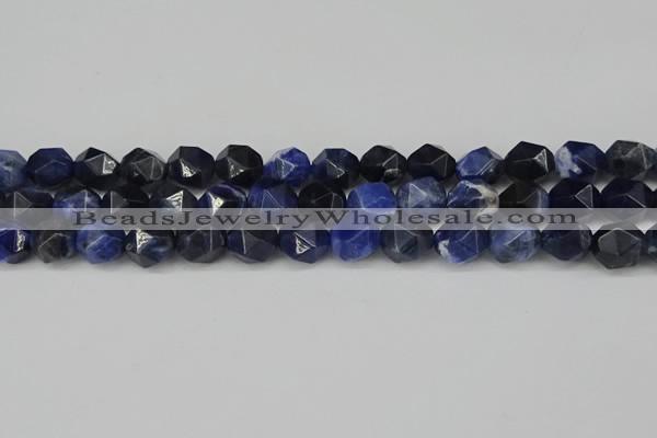 CNG6104 15.5 inches 8mm faceted nuggets sodalite gemstone beads