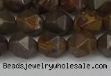 CNG6124 15.5 inches 8mm faceted nuggets coffee jasper beads