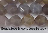 CNG6151 15.5 inches 10mm faceted nuggets grey agate beads