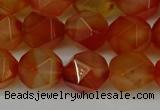 CNG6158 15.5 inches 10mm faceted nuggets red agate beads