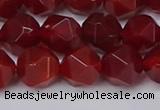 CNG6159 15.5 inches 10mm faceted nuggets red agate beads