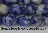 CNG6178 15.5 inches 10mm faceted nuggets blue spot stone beads