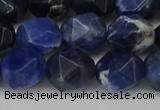 CNG6179 15.5 inches 10mm faceted nuggets sodalite gemstone beads