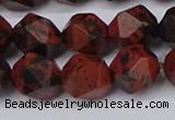 CNG6183 15.5 inches 10mm faceted nuggets mahogany obsidian beads