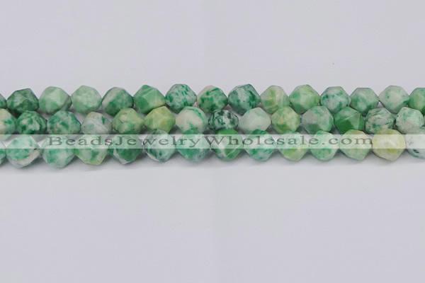 CNG6192 15.5 inches 10mm faceted nuggets Qinghai jade beads