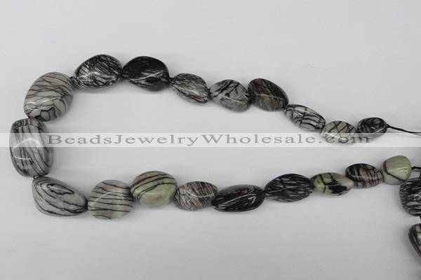 CNG62 15.5 inches 12*18mm - 20*30mm nuggets black water jasper beads