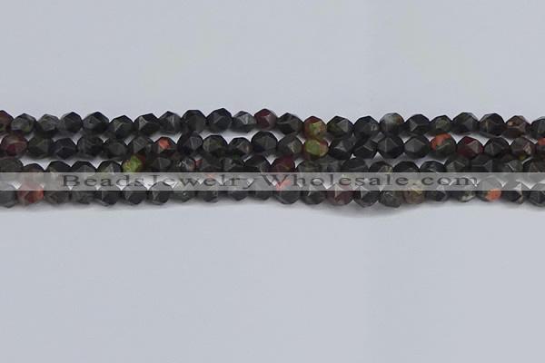 CNG6238 15.5 inches 6mm faceted nuggets plum blossom jade beads