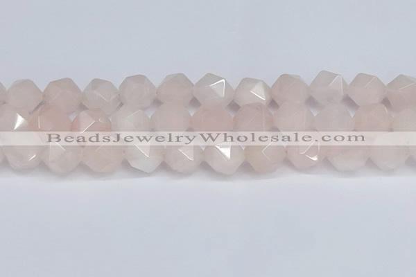 CNG6280 15.5 inches 14mm faceted nuggets rose quartz beads