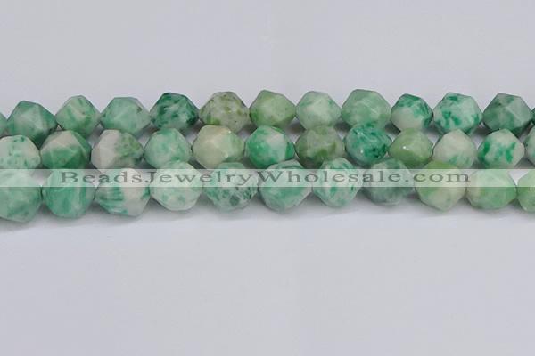 CNG6293 15.5 inches 14mm faceted nuggets Qinghai jade beads