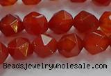 CNG6505 15.5 inches 8mm faceted nuggets red agate beads