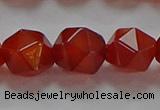 CNG6507 15.5 inches 12mm faceted nuggets red agate beads