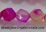 CNG6523 15.5 inches 12mm faceted nuggets line agate beads