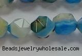 CNG6526 15.5 inches 10mm faceted nuggets line agate beads