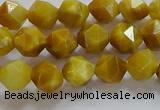 CNG6530 15.5 inches 6mm faceted nuggets golden tiger eye beads