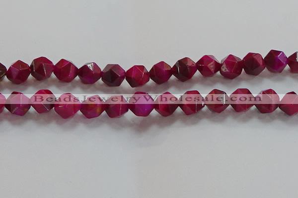 CNG6537 15.5 inches 12mm faceted nuggets red tiger eye beads