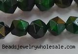 CNG6547 15.5 inches 8mm faceted nuggets green tiger eye beads