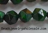 CNG6549 15.5 inches 12mm faceted nuggets green tiger eye beads