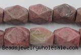 CNG658 15.5 inches 13*18mm faceted nuggets rhodochrosite beads