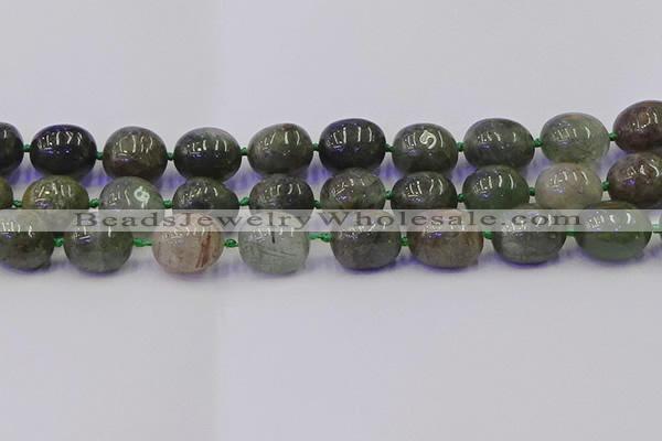 CNG6872 12*16mm - 13*18mm nuggets green rutilated quartz beads