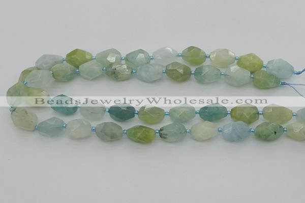 CNG6921 15.5 inches 12*16mm - 13*18mm faceted nuggets aquamarine beads