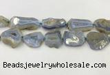 CNG6951 15.5 inches 22*30mm - 30*40mm freeform blue chalcedony beads