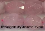 CNG6953 12*14mm - 13*16mm faceted nuggets rose quartz beads