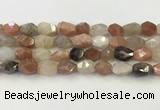 CNG6966 10*12mm - 11*16mm faceted nuggets mixed moonstone beads