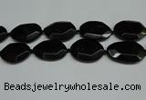 CNG7085 15.5 inches 25*35mm - 35*45mm faceted freeform black agate beads