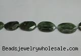 CNG7096 25*35mm - 35*45mm faceted freeform green hair stone beads