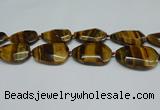 CNG7101 25*35mm - 35*45mm faceted freeform yellow tiger eye beads