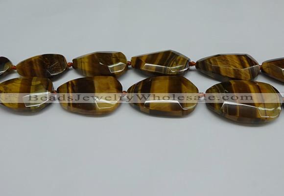 CNG7101 25*35mm - 35*45mm faceted freeform yellow tiger eye beads