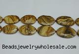 CNG7105 25*35mm - 35*45mm faceted freeform picture jasper beads