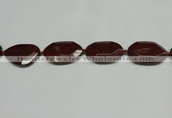 CNG7107 25*35mm - 35*45mm faceted freeform brecciated jasper beads