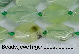 CNG7133 15.5 inches 6*10mm - 10*14mm faceted nuggets prehnite beads