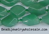 CNG7137 6*10mm - 10*14mm faceted nuggets green aventurine beads