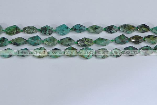 CNG7138 6*10mm - 10*14mm faceted nuggets African turquoise beads