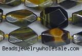 CNG7140 6*10mm - 10*14mm faceted nuggets blue tiger eye beads