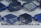 CNG7142 6*10mm - 10*14mm faceted nuggets blue dumortierite beads