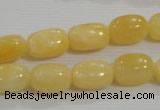 CNG716 15.5 inches 10*14mm nuggets rice yellow jade beads wholesale