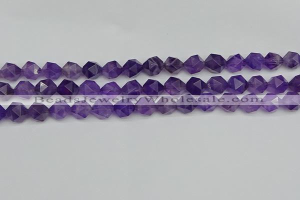 CNG7222 15.5 inches 10mm faceted nuggets amethyst gemstone beads